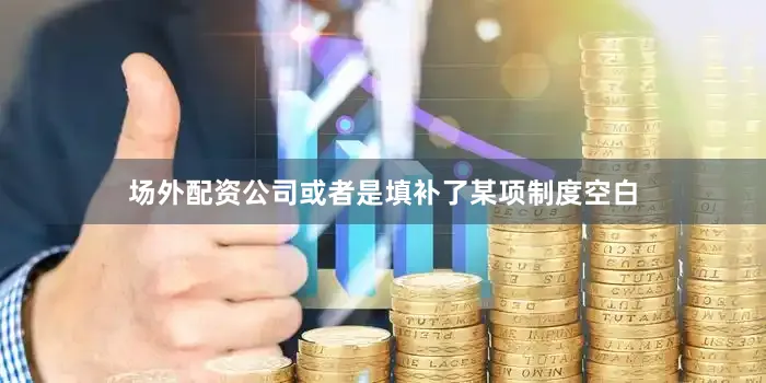 场外配资公司或者是填补了某项制度空白